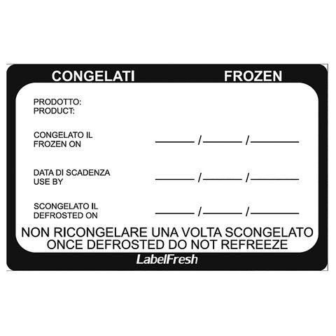 Labels frozen food